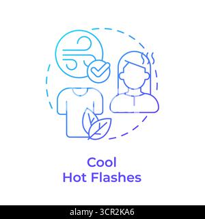 Cool hot flashes blue gradient concept icon Stock Vector