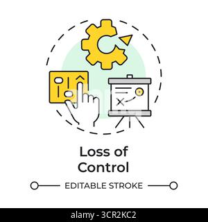 Loss of control multi color concept icon Stock Vector