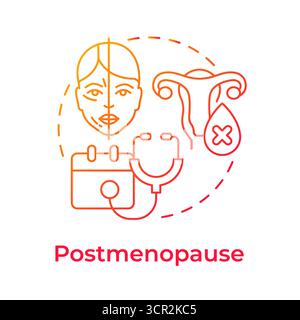 Postmenopause red gradient concept icon Stock Vector