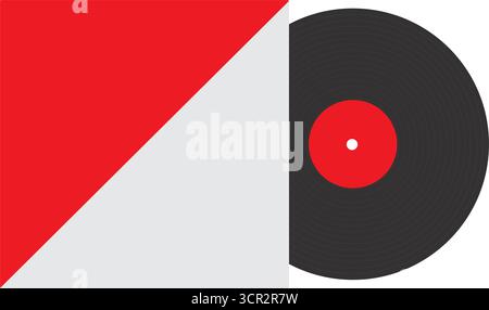 Disco in vinile con cover mockup Stock Vector
