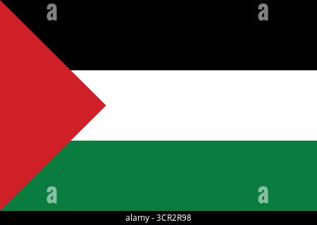 Palestine official national flag vector. Editable minimal design suitable for educational and creative use. Stock Vector