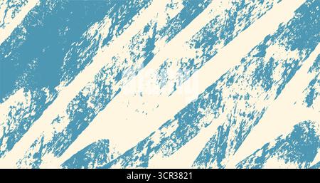 Grunge textured abstract horizontal template. Sloppy brushstroke overlay effect. Beige background painted with blue paint, vector Stock Vector