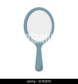 Hand mirror icon. Oval looking glass. Personal beauty tool. Cosmetic Vector object. EPS 10. Stock Vector