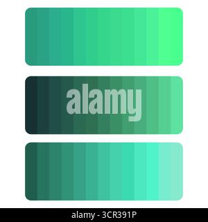Emerald gradient bars. Deep teal color blend. Vertical palette Vector. Modern sea background. EPS 10. Stock Vector