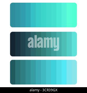 Teal color palette bar. Cyan to aqua gradient. Rectangular Vector shape. Cool shade transition. EPS 10. Stock Vector