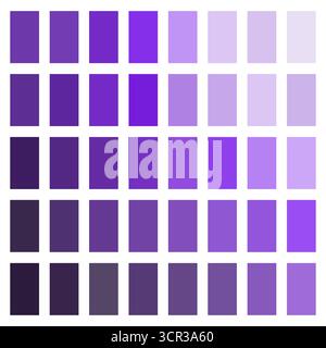 Purple color palette grid. Violet tone squares. Geometric Vector pattern. Gradient shade element. EPS 10. Stock Vector