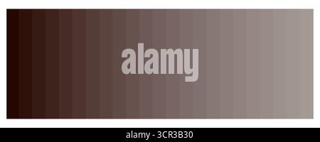 Brown gradient palette bar. Dark to light shading. Rectangular Vector shape. Muted tone transition. EPS 10. Stock Vector