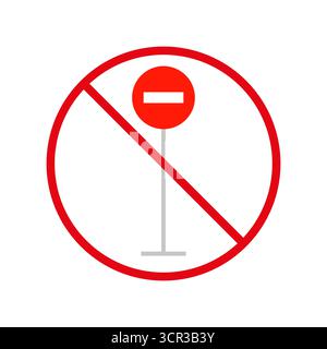Forbidden entry sign. Red circle prohibition. Round graphic symbol. Vector traffic regulation. EPS 10. Stock Vector