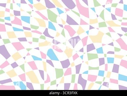 Abstract distorted checker board art pattern background. Vector illustration art backdrop Stock Vector