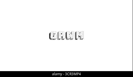 GRWM abbreviation bold line popular internet slang word Stock Vector
