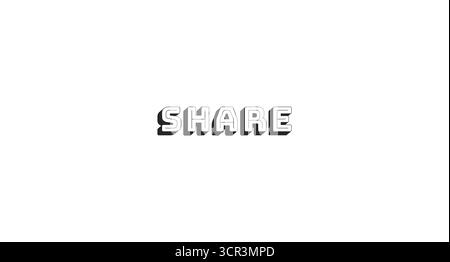 Share bold line popular internet button word Stock Vector