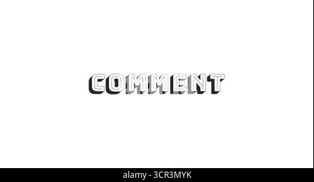 Comment bold line popular internet button word Stock Vector