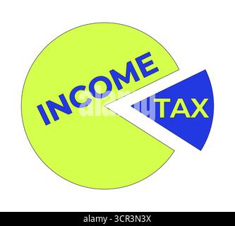 Income tax pie chart infographic 2D cartoon object Stock Vector