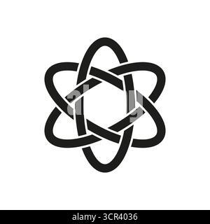 Atom nucleus icon. Bound electrons symbol. Quantum energy emblem. Vector science illustration. EPS 10. Stock Vector