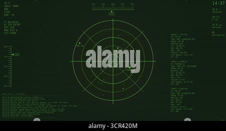 Military classic green radar Stock Vector