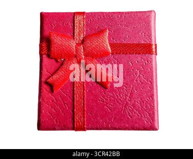 Red gift box isolated on white background Stock Photo