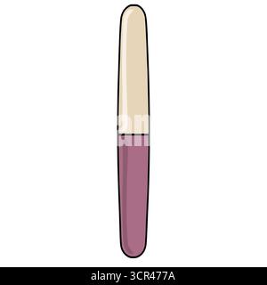 A simple vector illustration of a nail file with a pale beige tip and a mauve handle, isolated on a white background. Stock Vector