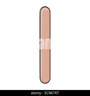 A simple vector illustration of a single, elongated nail file with a textured, peachy-pink surface and rounded edges, isolated on a white background. Stock Vector