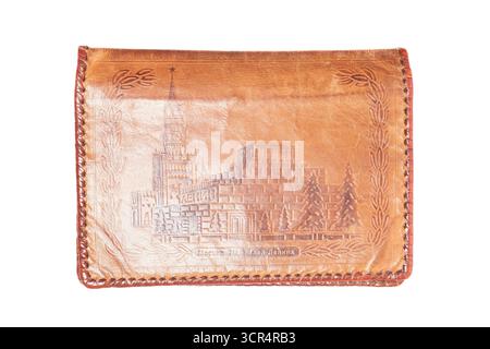 leather document cover isolated on white background Stock Photo