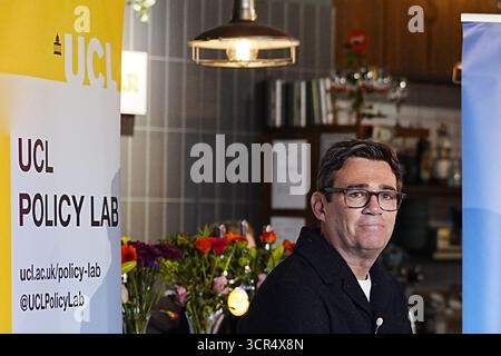 Mayor of Greater Manchester Andy Burnham arriving for a recording of Guardian newspaper podcast at Nova Scotia Restaurant during the Labour Party Conference in Liverpool. Picture date: Monday September 29, 2025. Stock Photo