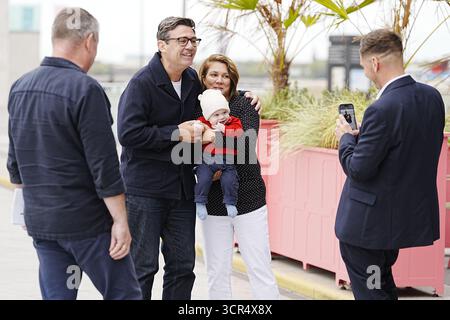 Mayor of Greater Manchester Andy Burnham arriving for a recording of Guardian newspaper podcast at Nova Scotia Restaurant during the Labour Party Conference in Liverpool. Picture date: Monday September 29, 2025. Stock Photo