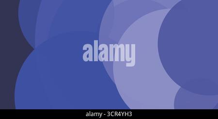 Abstract illustration featuring overlapping blue and purple circles with varying opacities. A smooth, modern background offering a sense of depth and Stock Vector