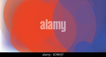 Abstract graphic design featuring overlapping blue and red circles with varying opacities. A smooth, modern background offering a sense of depth and f Stock Vector