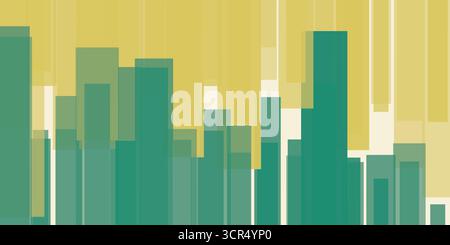 Abstract vector background with many overlapping green and brown thick vertical bars. Modern geometric design, perfect for digital art, banners, templ Stock Vector