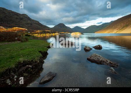 Sunset at Wast Water, Lake District National Park, Cumbria, England. Stock Photo
