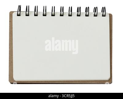 Opened spiral notebook isolated on transparent background. Empty diary, calendar. Writing, notes, school or organization concept, cut out graphic Stock Photo