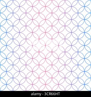 Seamless Pink and Blue Geometric Background, Shippo Pattern Stock Vector