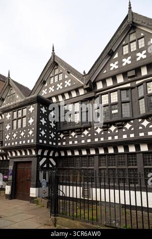 Underbank Hall in Stockport, Greater Manchester, England. The historic townhouse has a Tudor facade and is today used as a bank. Stock Photo