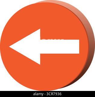 Left Arrow Icon Button Stock Vector
