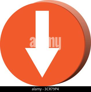 Down Arrow Icon Button Stock Vector
