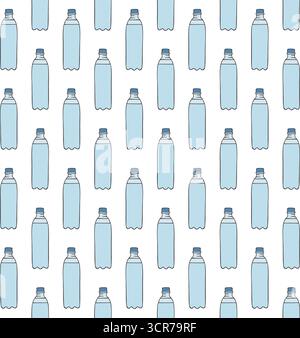 Vector seamless pattern of bottle of water Stock Vector