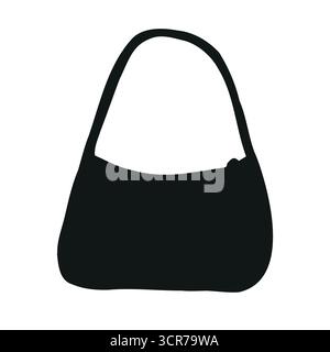 Vector hand drawn mini bag silhouette Stock Vector