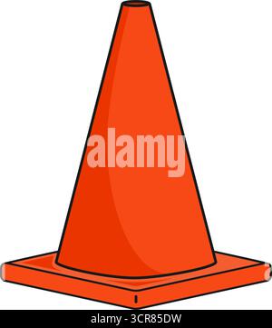 Orange traffic cone or witches hat icon used for public safety in vector Stock Vector