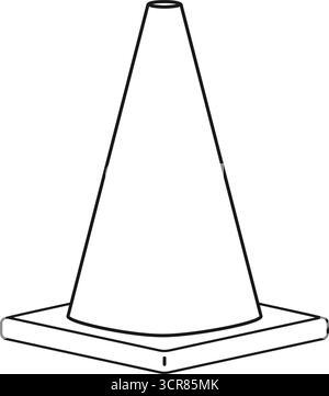Traffic cone or witches hat icon used for public safety in line art vector Stock Vector