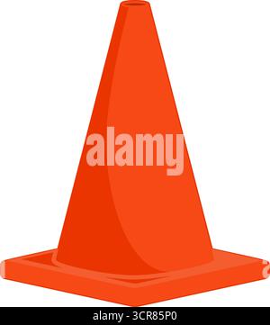 Orange traffic cone or witches hat icon used for public safety in vector Stock Vector