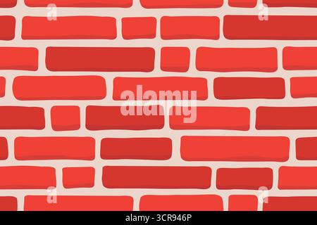 seamless red brick wall texture background; masonry surface, perfect for architectural design, 3D modeling, digital backgrounds, urban style projects, Stock Vector