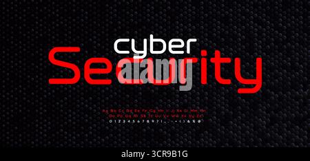 Geometric logo headline font, rectangular sans serif alphabet. Futuristic minimalist display typeface for cyber security, programming code Stock Vector