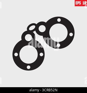 Handcuffs. Simple icon. Flat style element for graphic design. Vector EPS10 illustration Stock Vector
