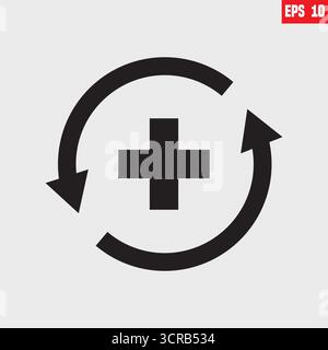 health recovery icon vector with simple design Stock Vector