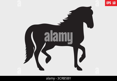 Flat design horse icon, logo vector illustration isolate on white background set collection Stock Vector