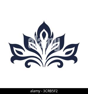 Simple Minimalist Peacock Tail Ornament Decoration Leaf Flower Illustration Design Vector Stock Vector