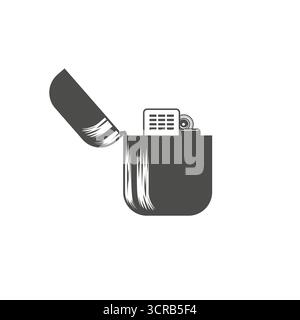 Isolated Vintage Retro Old Classic Match Lighter Lucifer Illustration Design Vector Stock Vector