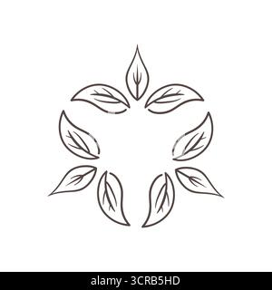 Triangle shape Leaf for Tea Herbal Nature Wellness Illustration Design Vector Stock Vector