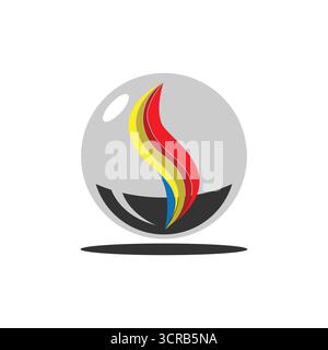 Simple Minimalist Glass Marble Illustration Vector Design Stock Vector