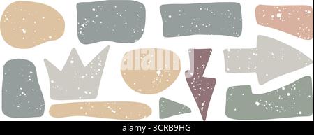 Bright, abstract shapes in various pastel colors encourage imaginative play and creativity. Ideal for activities with crayons and playful speech, thes Stock Vector
