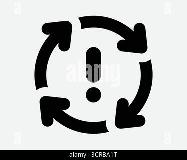 Cycle Arrow Error Rotation Problem Issue Crash Spin Round Loop Attention Connection Fail Update Failure Loading Stop Verification Denied Icon Stock Vector